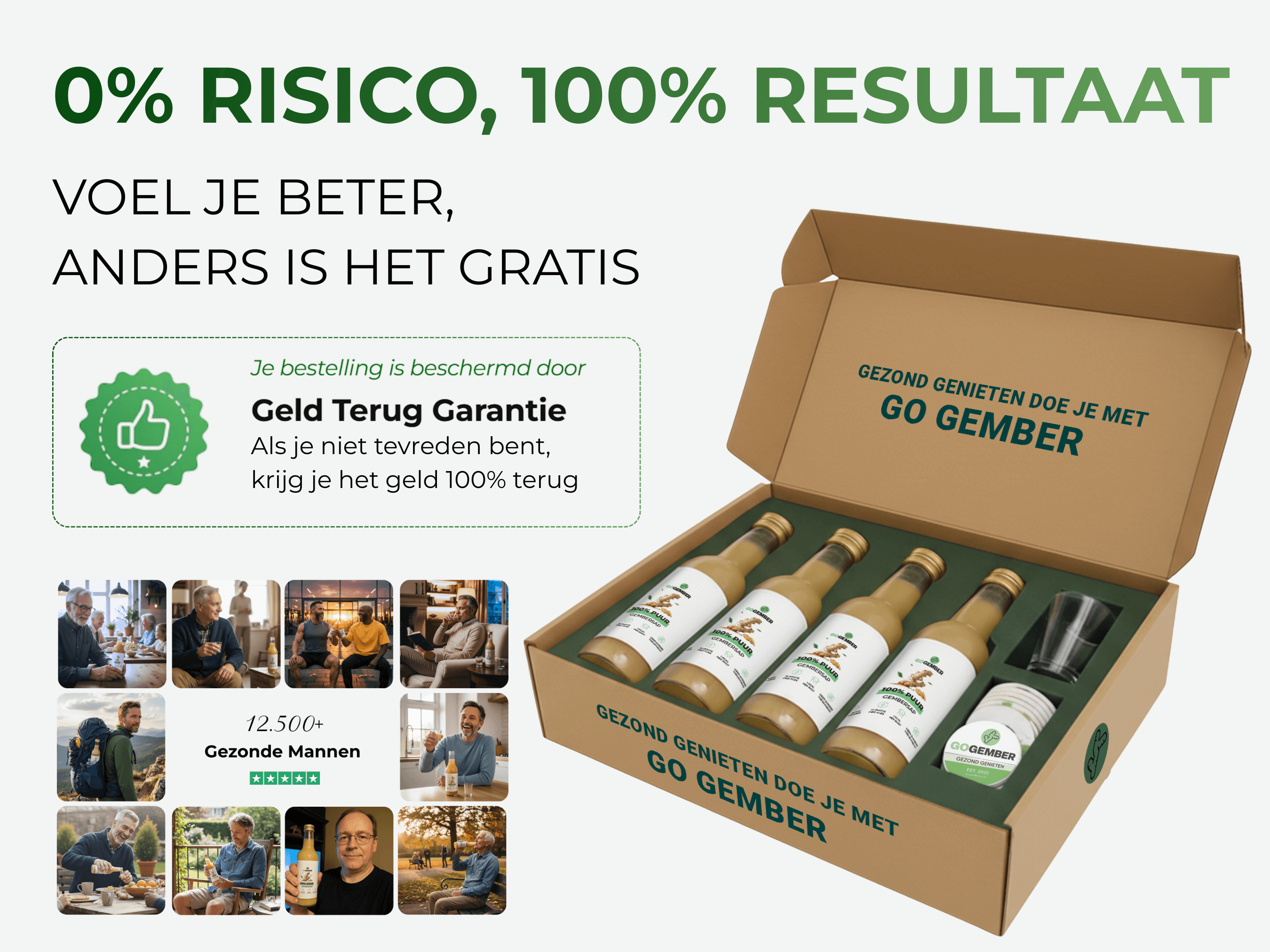 100% PUUR GEMBERSAP - VOOR MANNEN