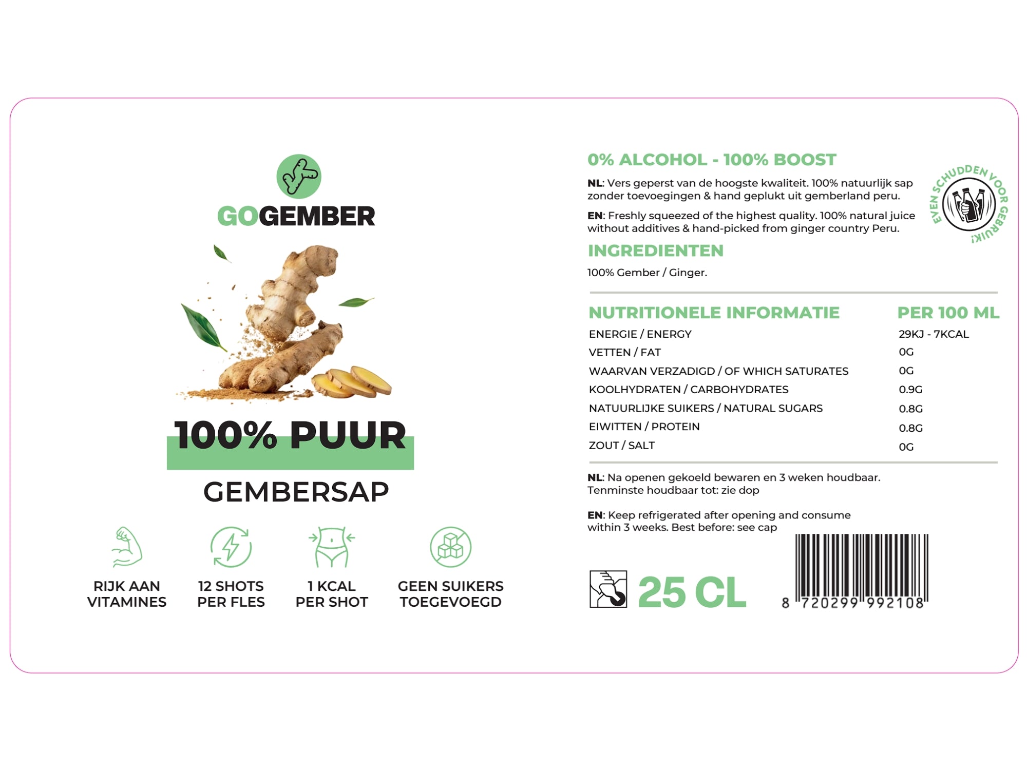 100% PUUR GEMBERSAP