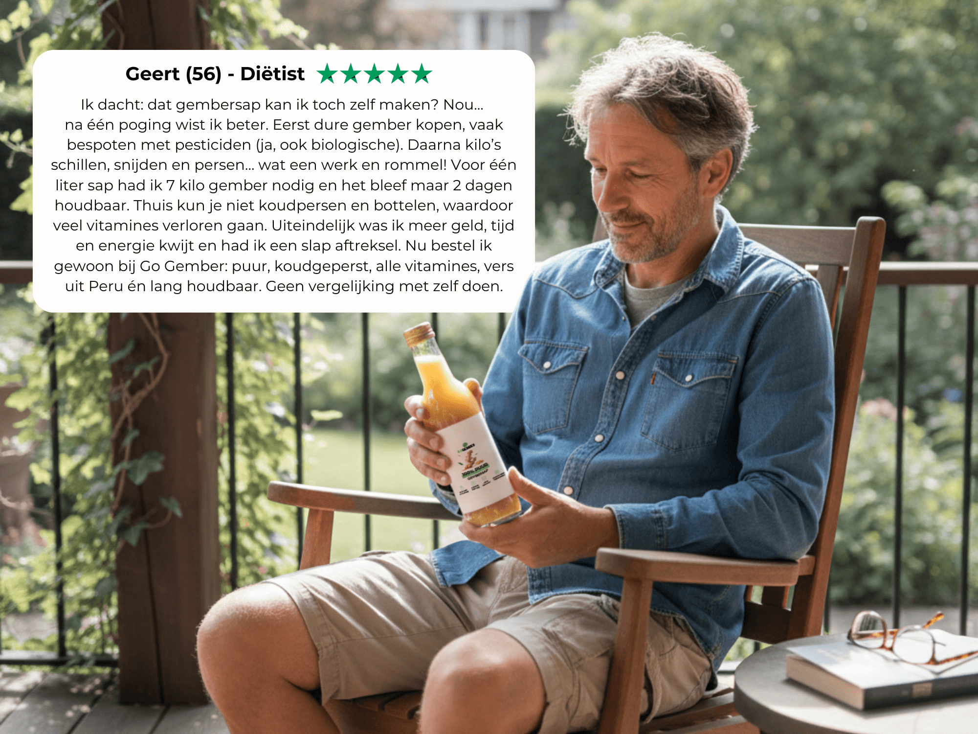 100% PUUR GEMBERSAP - VOOR MANNEN
