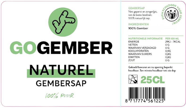 100% Pure Gembersap - Gezond - Gember - Lekker , Gemberthee, Gembershots, Gezondheid, Gembershot, Go Gember