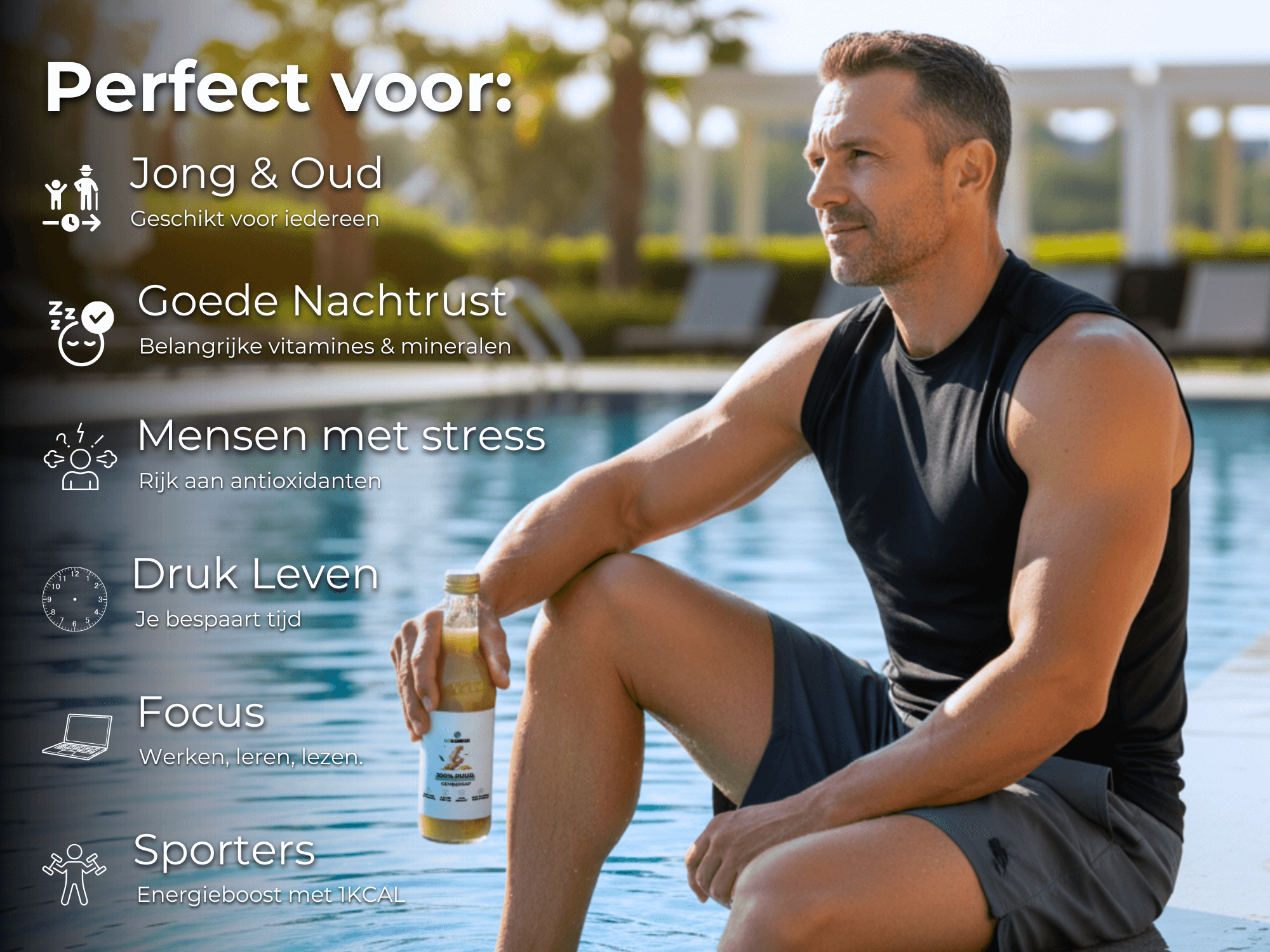 100% PUUR GEMBERSAP - VOOR MANNEN
